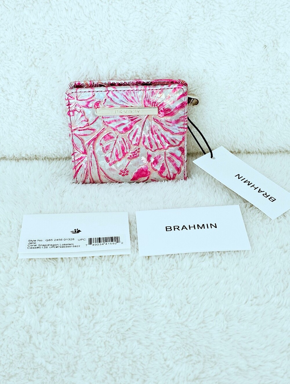 NWT Brahmin CORAL SNAPDRAGON LOKELANI Lane w/Jane Wallet - Picture 11 of 16